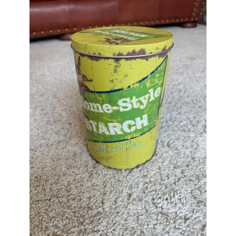 Ohio Wholesale Home-Style Starch Vintage Style Decorative Metal Storage Tin Can